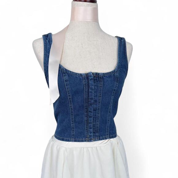 Lone Star Tops - Lone star blue denim corset
